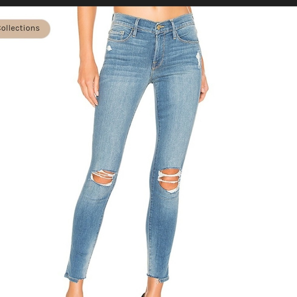 FRAME Le Skinny de Jeanne Crop Skinny Jeans in Firefly sz 27 - Picture 14 of 14